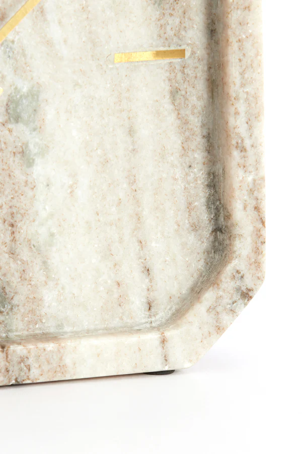 Clock 20,5x6x20,5 cm PABLIA marble sand-grey - Image 5
