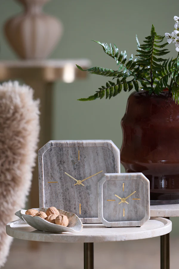 Clock 20,5x6x20,5 cm PABLIA marble sand-grey - Image 8