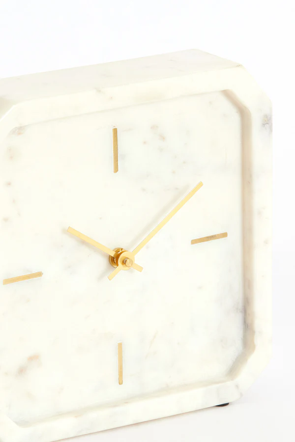 Clock 20,5x6x20,5 cm PABLIA marble white - Image 4