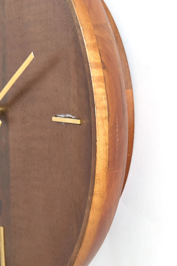 Clock 56 cm VETI mango wood brown+gold - Image 4
