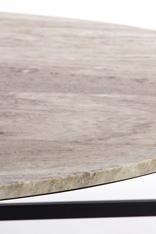 Coffee table 140x65x35 cm LOES marble brown-black - Image 8