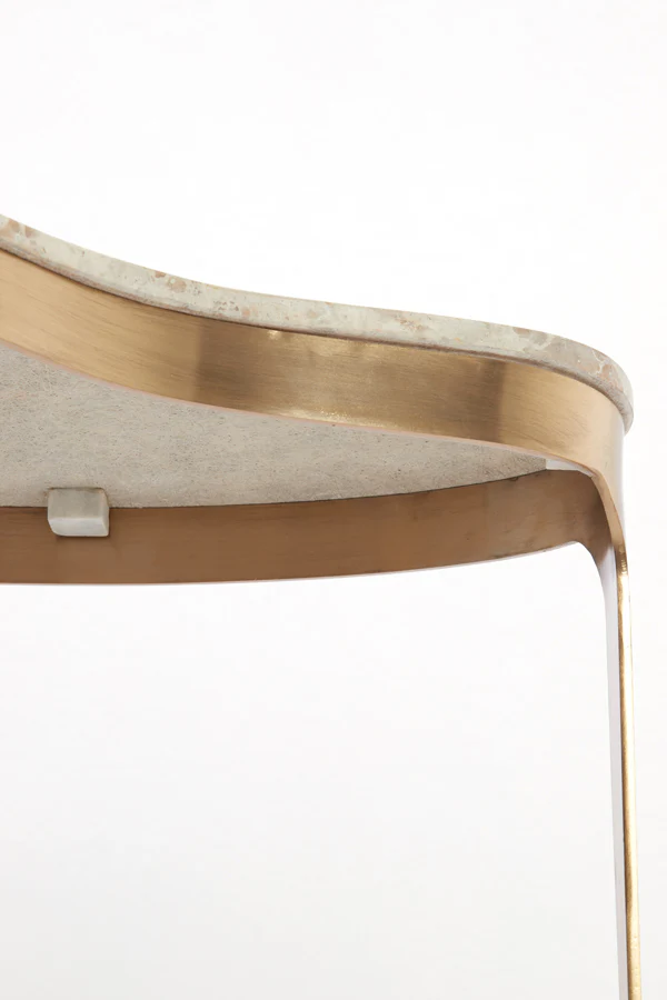 Coffee table 65x39x41 cm GIULIO marble taupe+antique bronze - Image 9