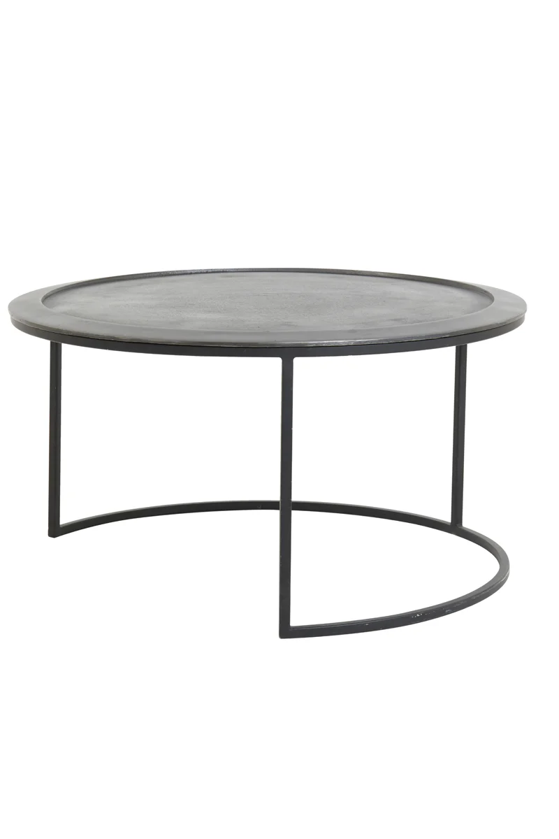 Coffee table S/2 60x38+78x42 cm TALCA lead antiq deep edge - Image 7