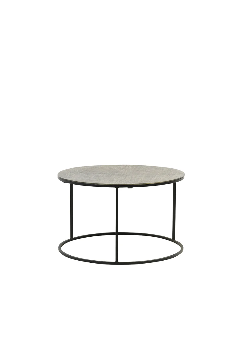Coffee table S/2 61x37+76x41 cm RENGO texture black+ant br - Image 4
