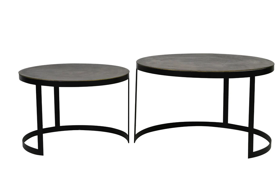 Coffee table S/2 62x41+76x46 cm TRELO antique bronze-black - Image 4