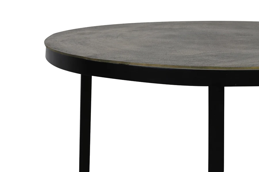 Coffee table S/2 62x41+76x46 cm TRELO antique bronze-black - Image 5