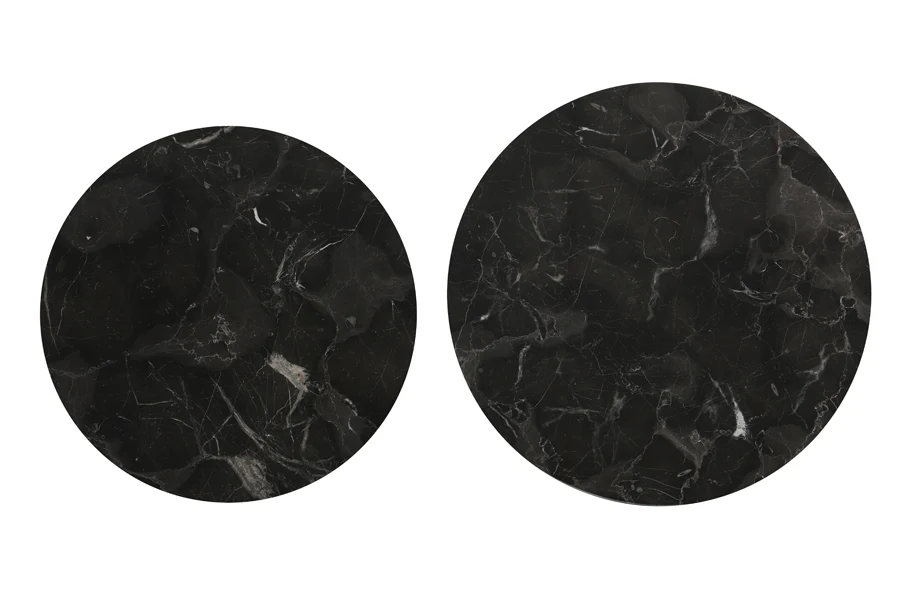 Coffee table S/2 65,5x40,5+75x45,5 cm ALFIO brwn mrbl+blck - Image 5