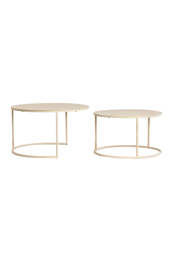 Coffee table S/2 65x38+75x42 cm SADAR sand+l brown spotted
