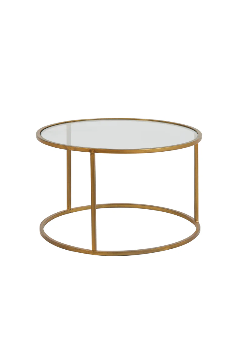 Coffee table S/2 65x39+75x44 cm DUARTE glass-gold - Image 7