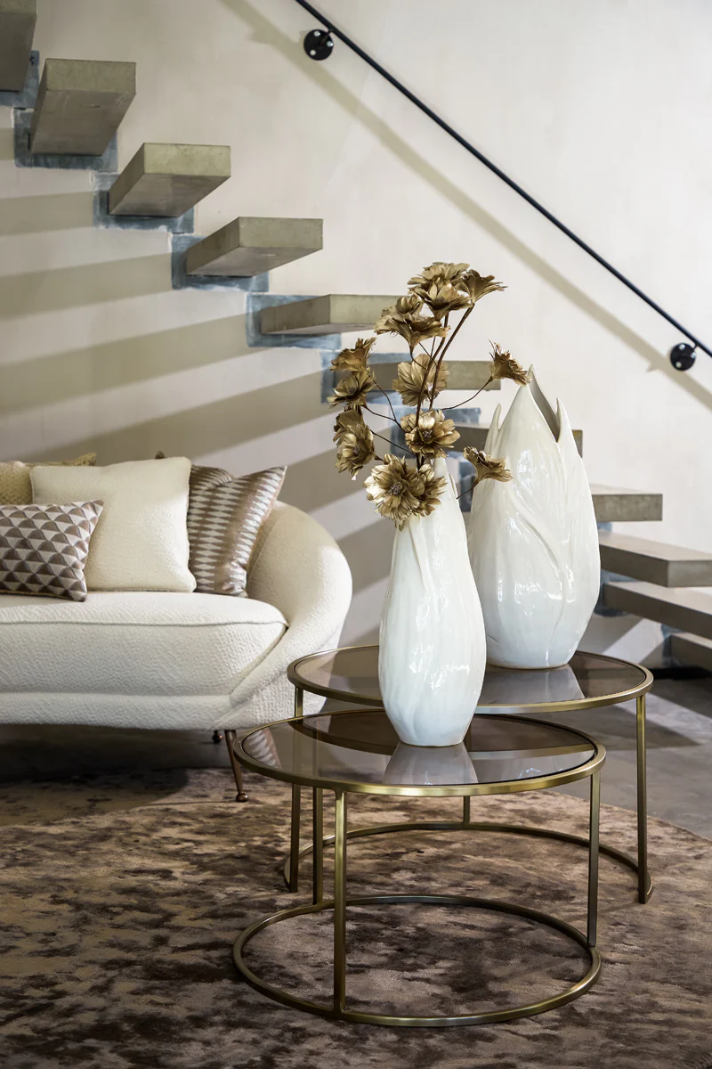 Coffee table S/2 65x39+75x44 cm DUARTE gls brown+l gold - Image 4