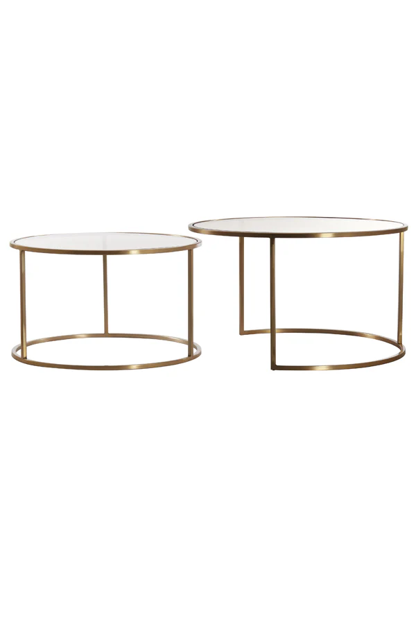 Coffee table S/2 65x39+75x44 cm DUARTE gls brown+l gold - Image 6