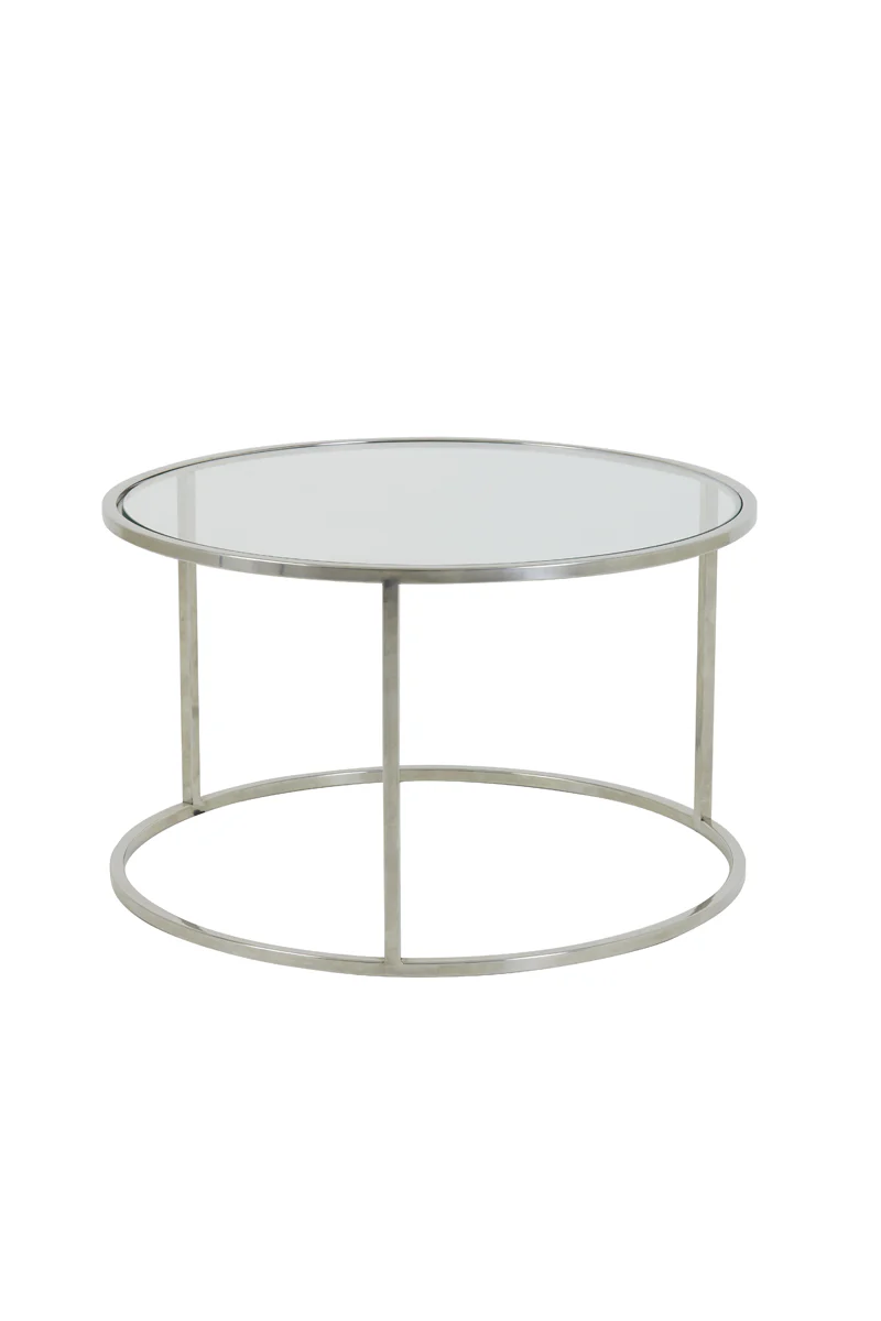 Coffee table S/2 65x39+75x44 cm DUARTE nickel+glass - Image 6