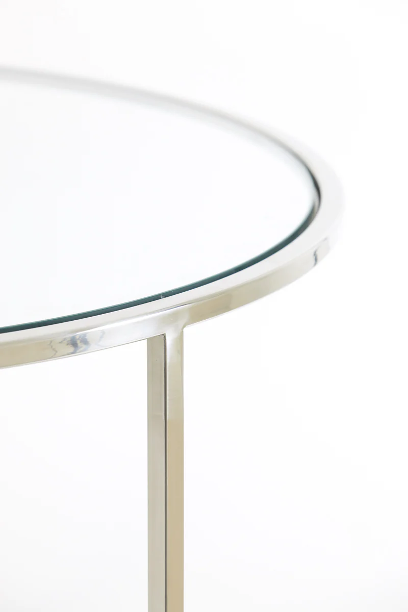 Coffee table S/2 65x39+75x44 cm DUARTE nickel+glass - Image 9