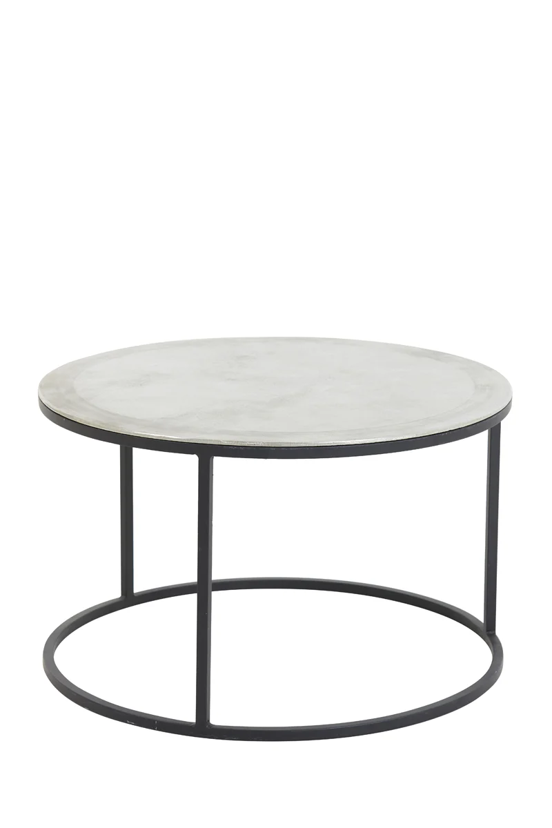 Coffee table S/2 67,5x39,5+75x45 cm TALCA raw nickel - Image 5
