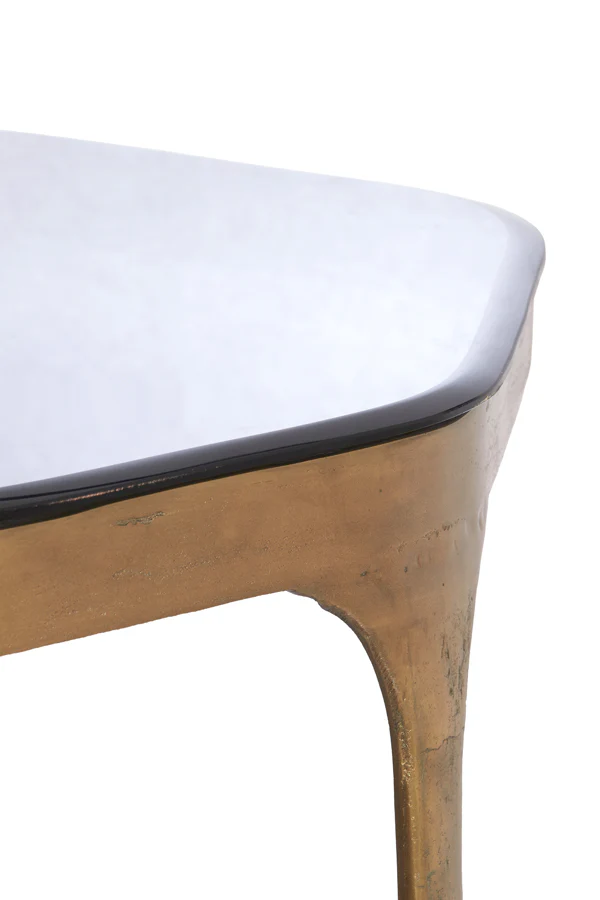 Coffee table S/2 max 77x70x42 cm AVI glass smoke+ant bronze - Image 5