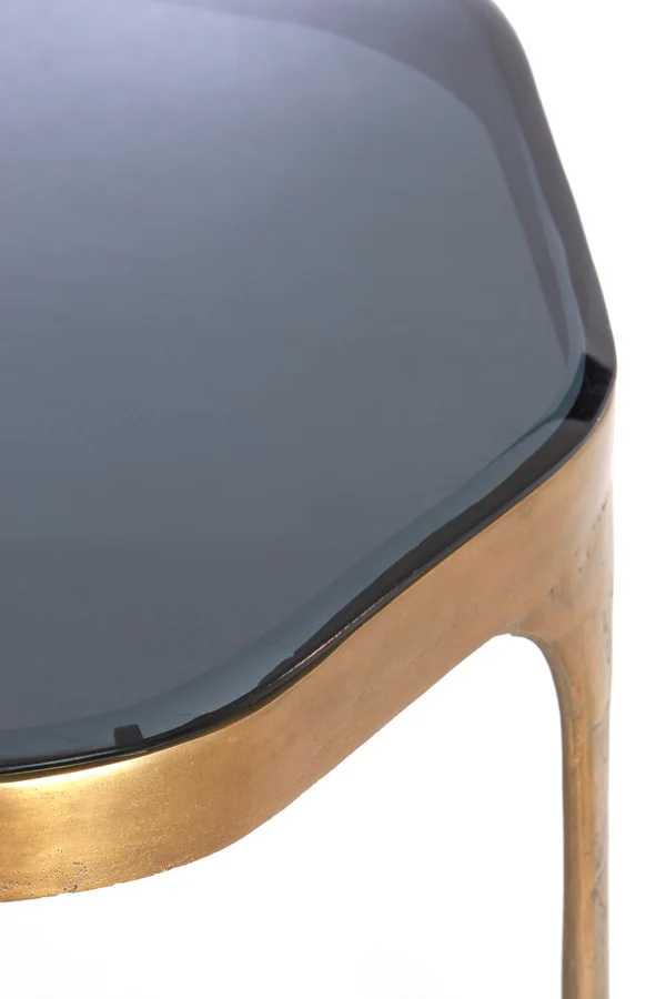 Coffee table S/2 max 77x70x42 cm AVI glass smoke+ant bronze - Image 6
