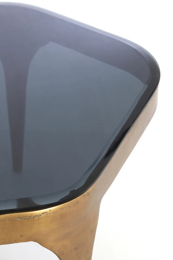 Coffee table S/2 max 77x70x42 cm AVI glass smoke+ant bronze - Image 7