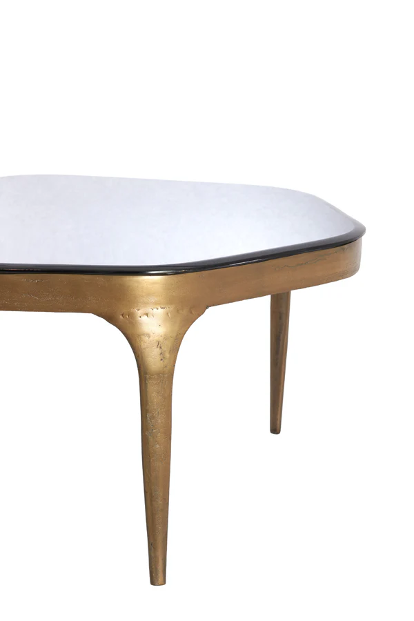 Coffee table S/2 max 77x70x42 cm AVI glass smoke+ant bronze - Image 9