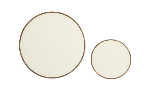 Coffee table S/2 max 85x85x42 cm ELI shiny cream+ant bronze - Image 8
