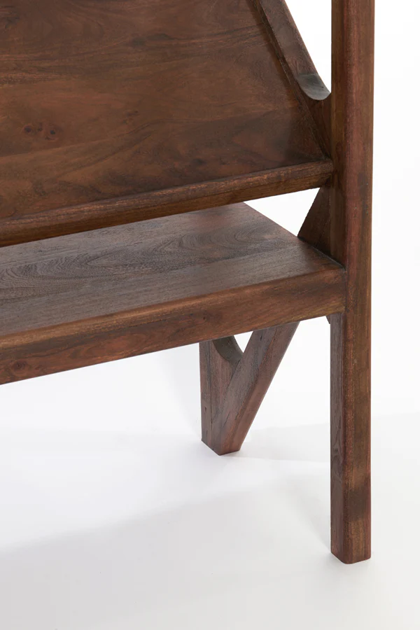 Console 119x41x80 cm YUKI acacia wood dark brown+glass - Image 3