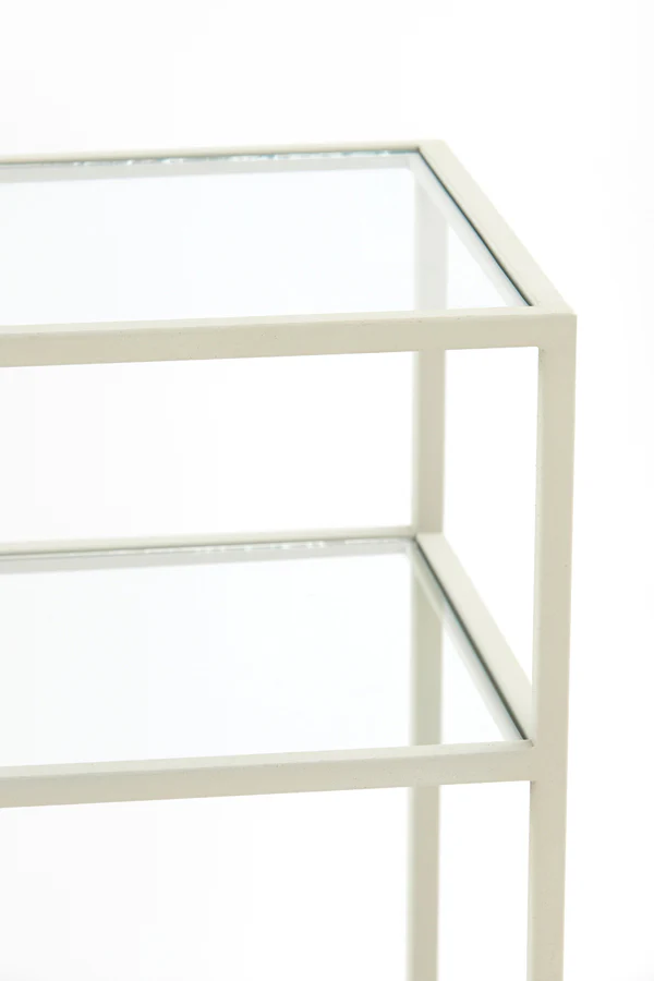 Console 140x35x80 cm AINO glass clear+cream - Image 3
