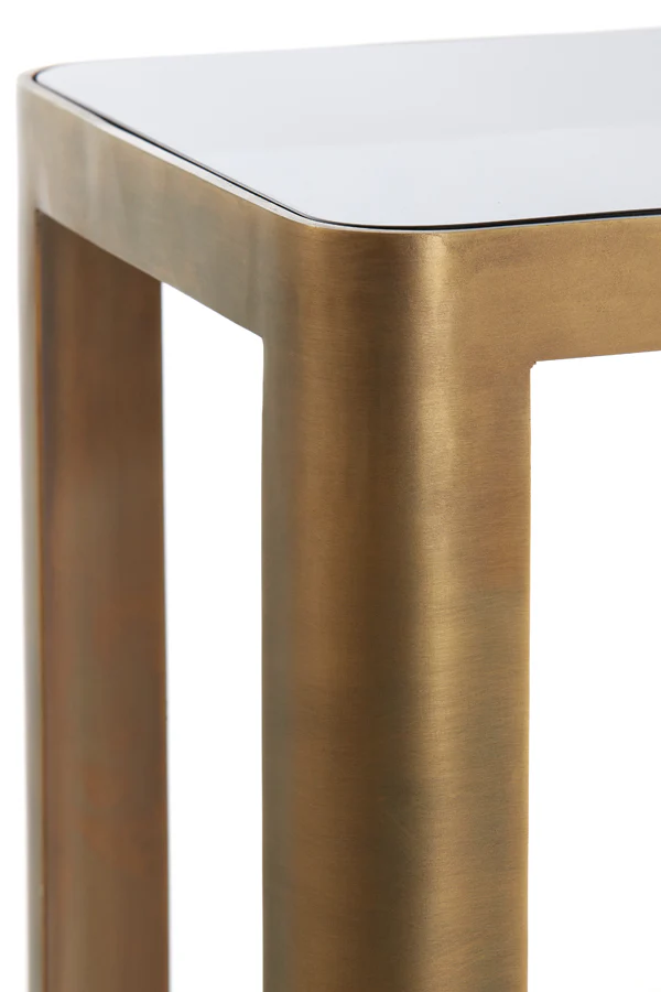 Console S/2 100x30x70+120x35x80 cm OXE ant. br+smoked gl. - Image 3