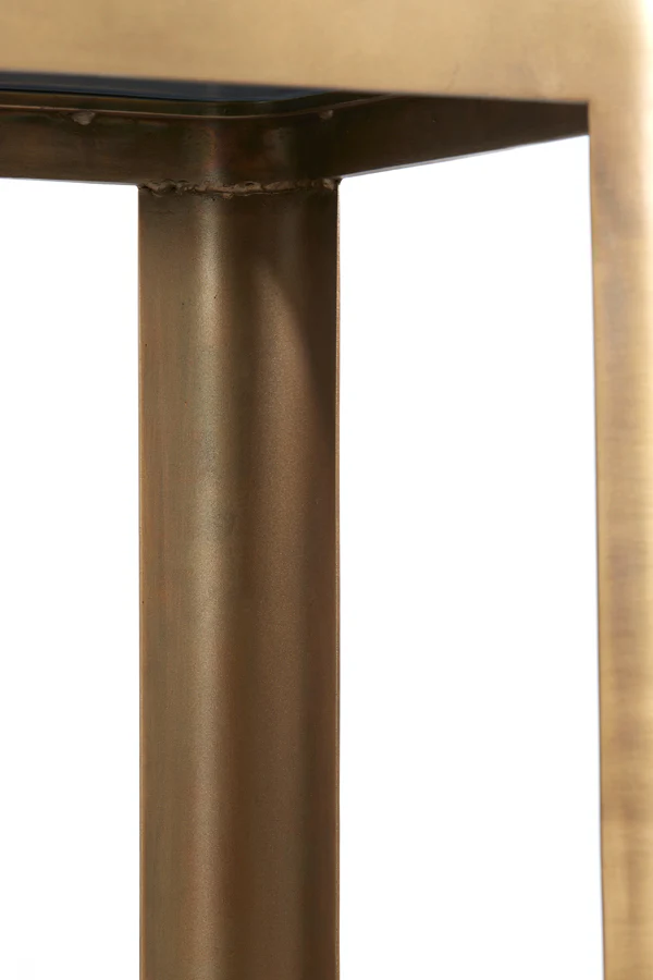 Console S/2 100x30x70+120x35x80 cm OXE ant. br+smoked gl. - Image 4