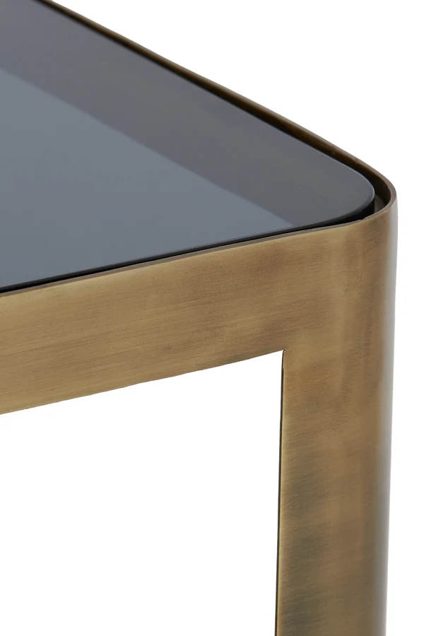 Console S/2 100x30x70+120x35x80 cm OXE ant. br+smoked gl. - Image 5