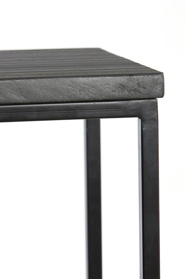Console S/2 100x30x70+120x40x82 cm BRYSON wood matt black - Image 4