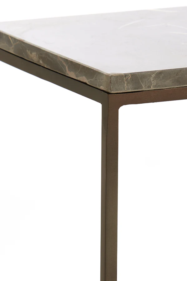Console S/2 120x21x72+140x25x82 cm MORENA brwn marbl+brwn - Image 3