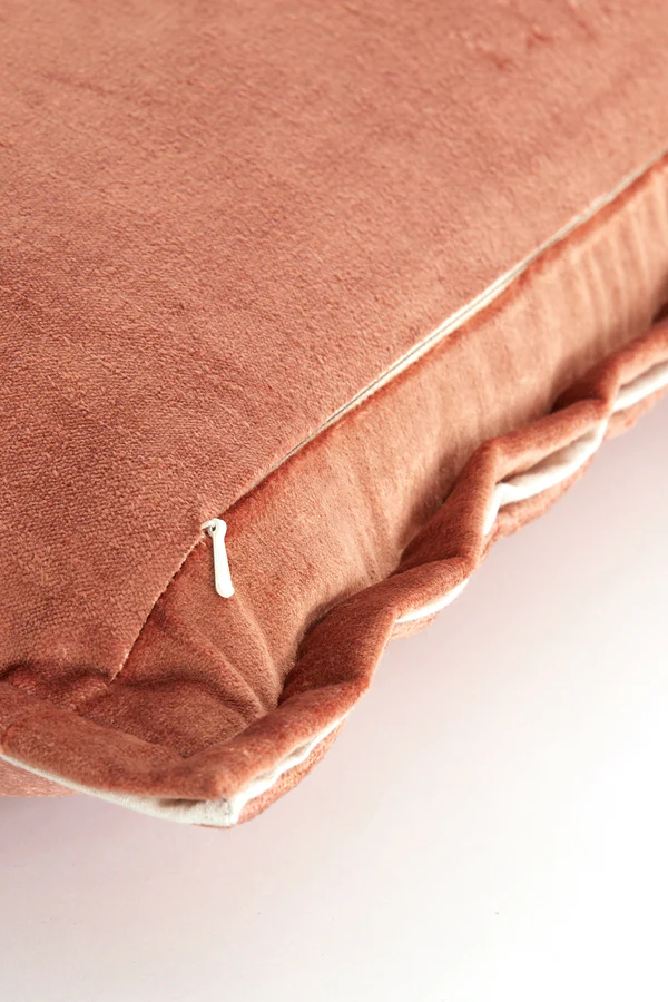 Cushion 45x45 cm BAXLEY velvet old pink+linen natural - Image 4