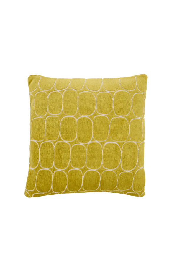 Cushion 45x45 cm DOTHAN lime green+cream feather filled