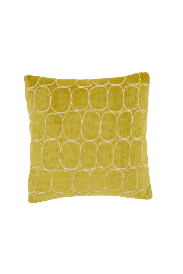Cushion 45x45 cm DOTHAN lime green+cream feather filled - Image 2