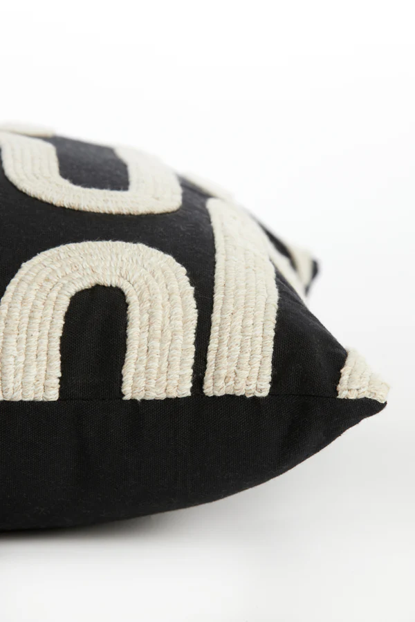 Cushion 45x45 cm OSHAWA black+beige - Image 3