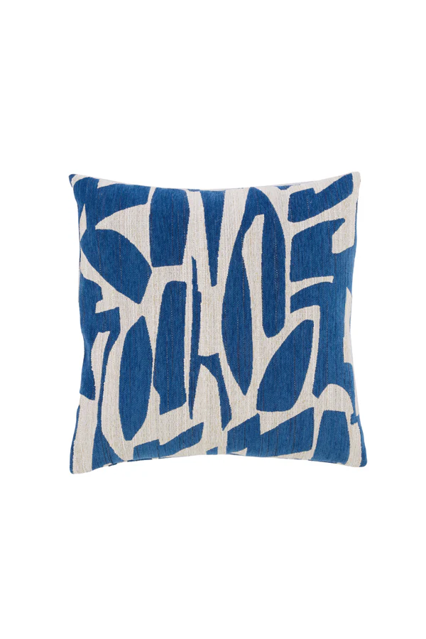 Cushion 45x45 cm PEORIA blue+cream feather filled - Image 2