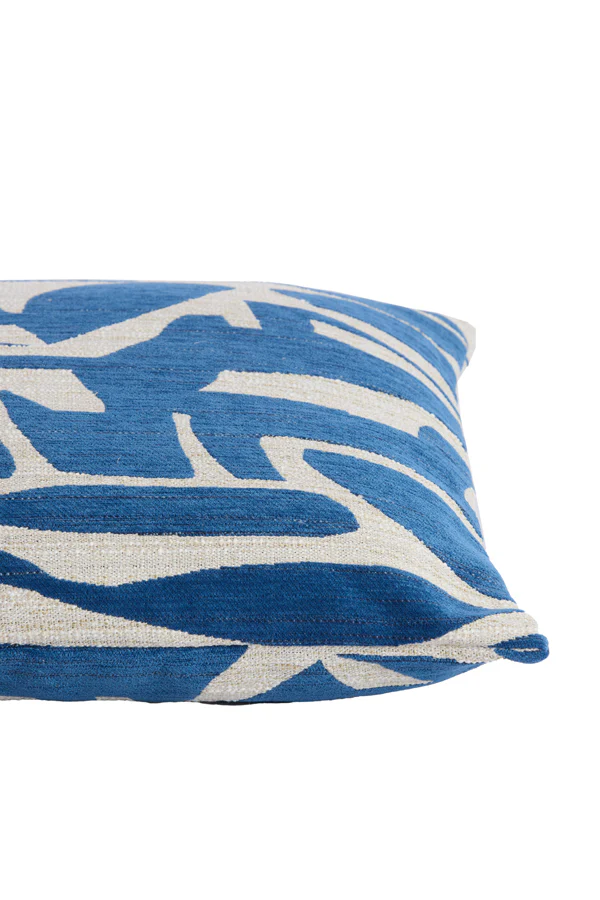 Cushion 45x45 cm PEORIA blue+cream feather filled - Image 3