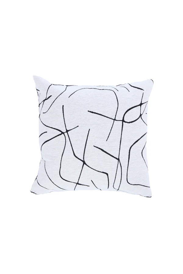 Cushion 45x45 cm ROYCE white-black