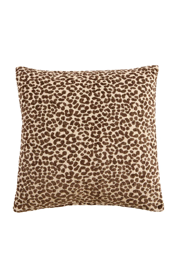 Cushion 45x45 cm SAFFORD sand+brown feather filled