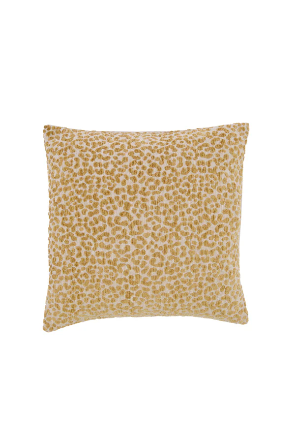 Cushion 45x45 cm SAFFORD sand+ocher yellow feather filled