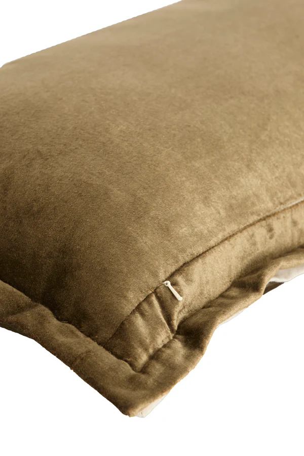 Cushion 60x30 cm BAXLEY velvet green+linen natural - Image 3