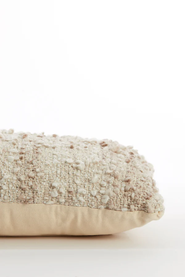 Cushion 60x30 cm MEZOKI bouclé light brown - Image 3