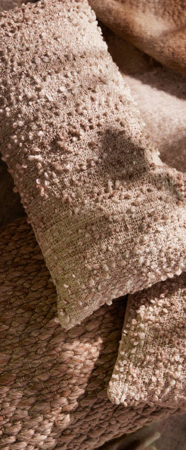 Cushion 60x30 cm MEZOKI bouclé light brown - Image 4