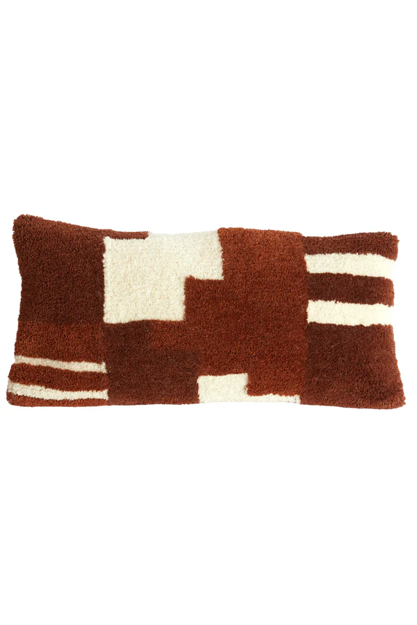 Cushion 60x30 cm SYLINA cream+dark orange+brown
