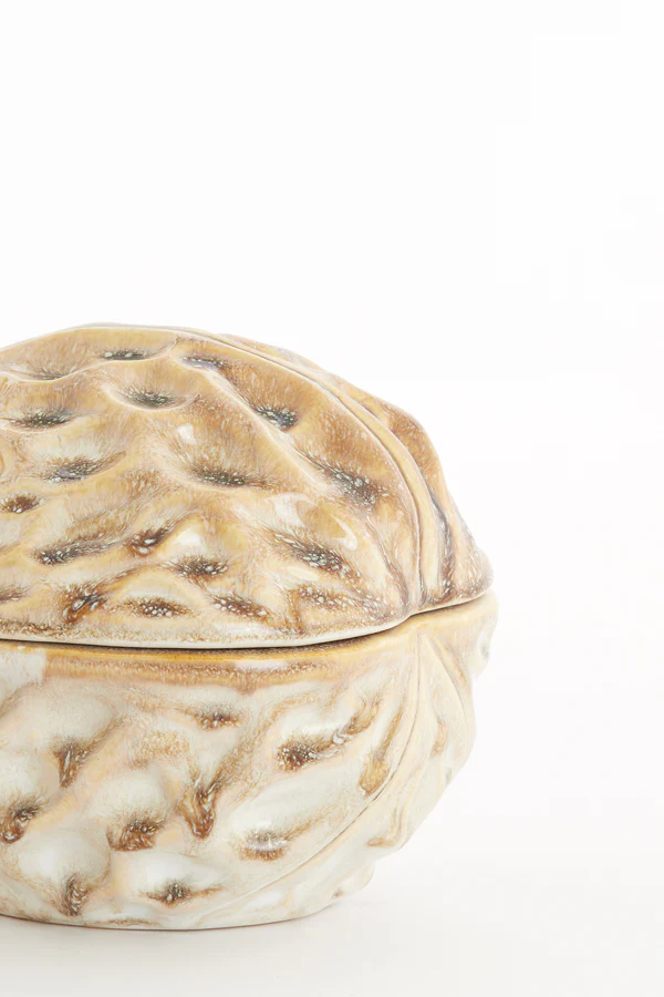 Deco box 18,5x15,5x14,5 cm WALNUT ceramics sand - Image 3