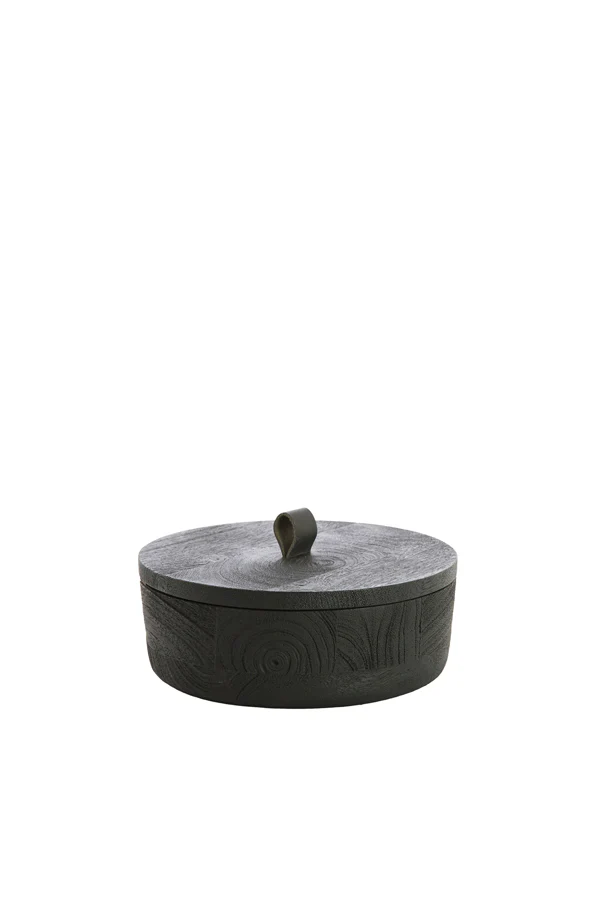 Deco box 19x7 cm VATLA mango wood black