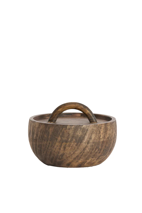 Deco box 20x14,5 cm VEDRA mango wood antique dark brown