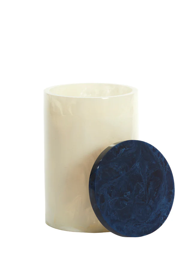 Deco box+lid 15x24 cm KELIMUTU white+blue - Image 2