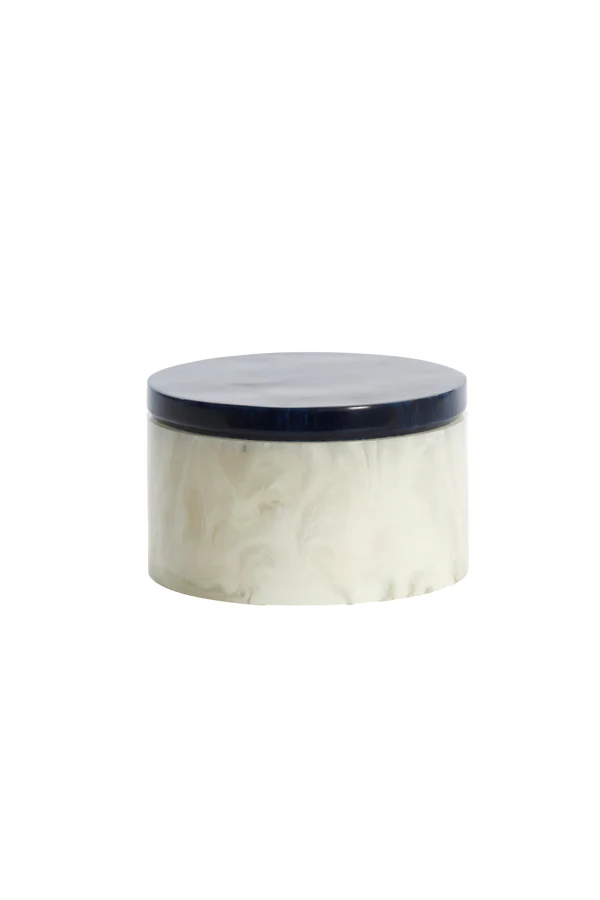 Deco box+lid 19x11,5 cm KELIMUTU white+blue