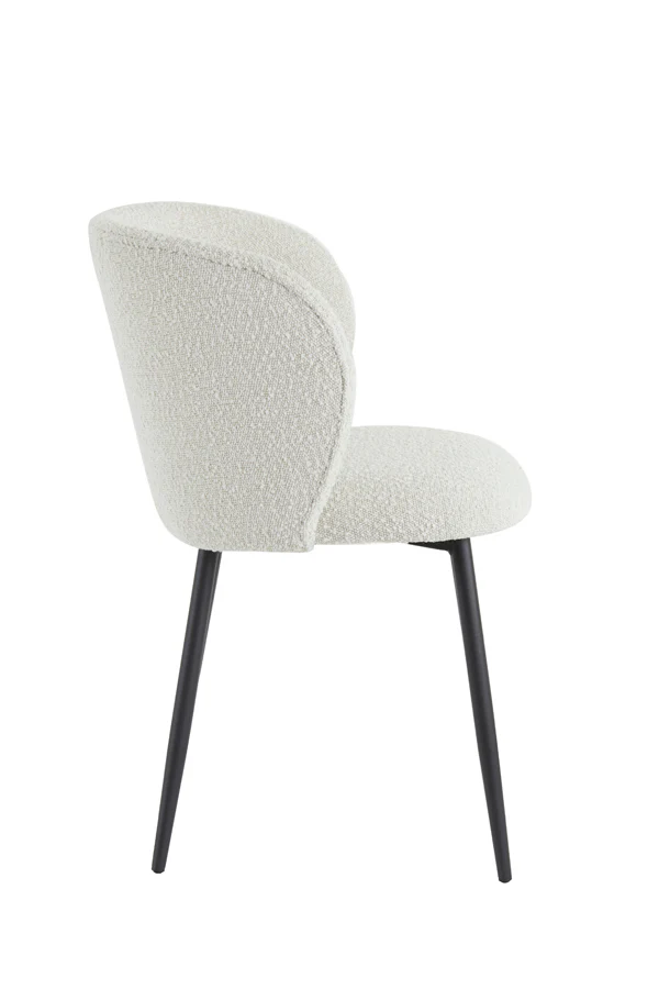 Dining chair 56x55x79 cm ELYNA bouclé cream-matt black - Image 2