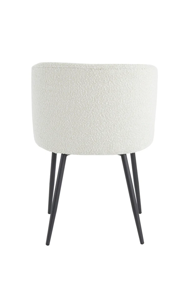 Dining chair 56x55x79 cm ELYNA bouclé cream-matt black - Image 4
